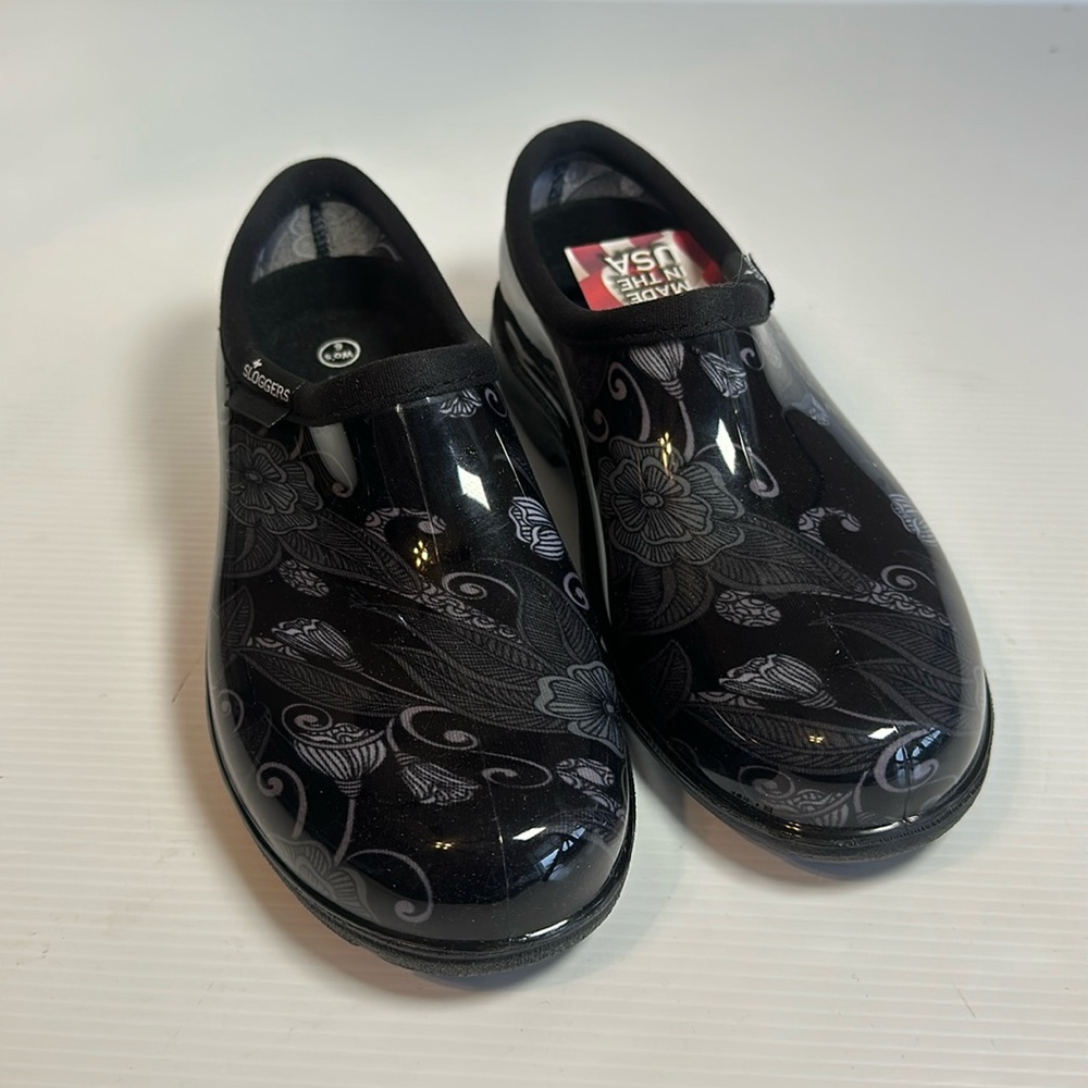 Sloggers Womens 6 Exclusive Print Slip On Comfort Insole, waterproof clog NEW
